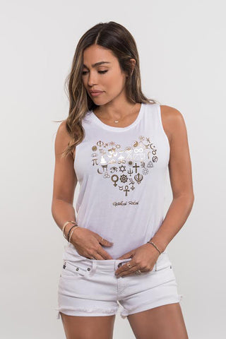 One Love Tank - White - Wholesale - Spiritual Rebel